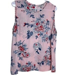 Pale Sky Womens PXL Floral Print Sleeveless Top Pink Blue White Fairy